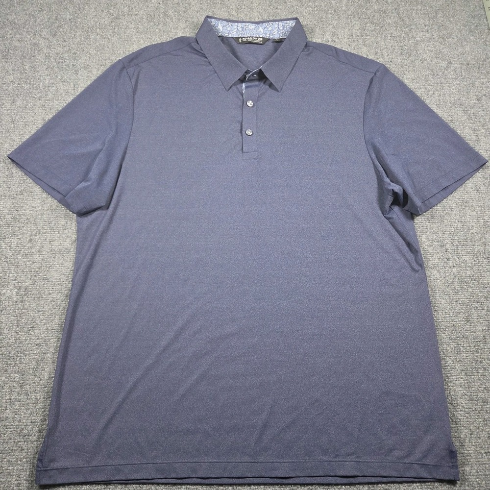 7 Diamonds Performance Polo Mens L Navy Albatross Seamless Stretch Golf Shirt